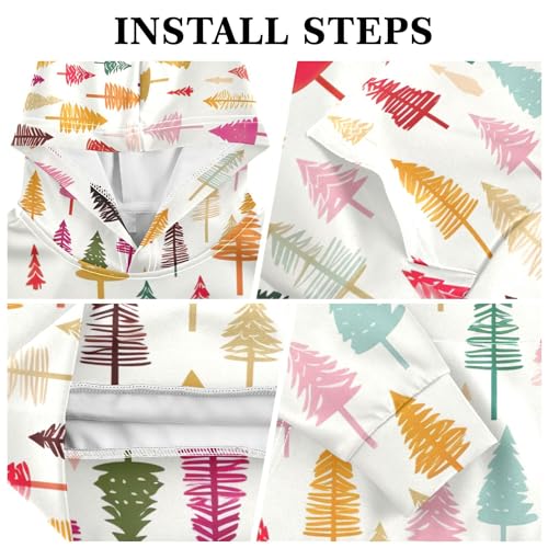 Kids Hoodies Sweaters Christmas Xmas Trees Hooded Sweatshirts with Big Pockets for Boys Girls B04002953