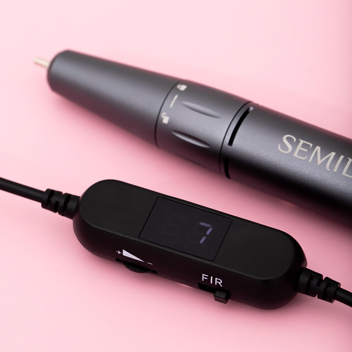 Semilac Fresa de uñas Mini Pen Black Edition – Lima de uñas eléctrica compacta 30.000 rpm, silenciosa y potente, carga USB, ideal para manicura y pedicura en casa