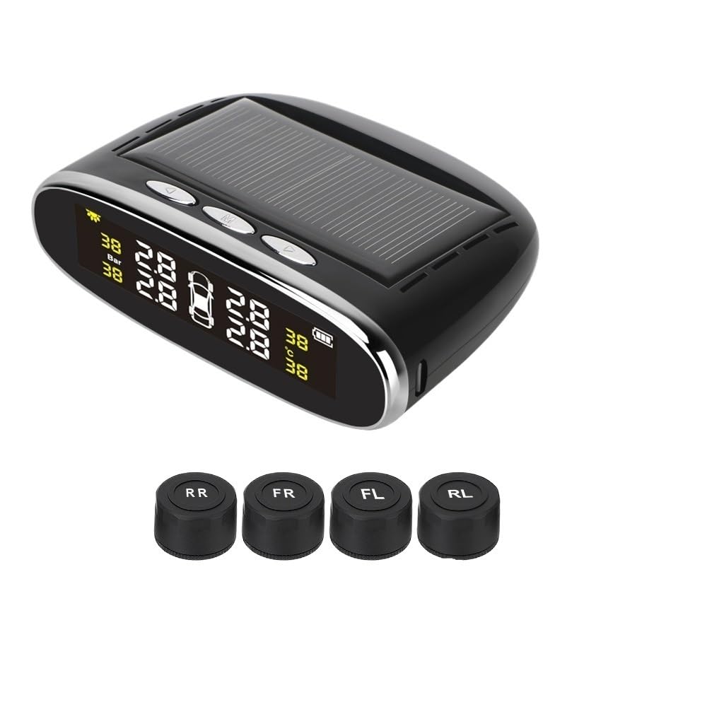 Tpms Sensori di pressione dei pneumatici for auto solari wireless Sistema di monitoraggio Strumenti diagnostici for pneumatici for auto Tester Kit di allarme Accessori digitali Pressione Pneumatici(Ex