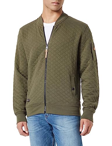 camel active Herren 409425/8W21 Strickjacke, Olivbraun, XL