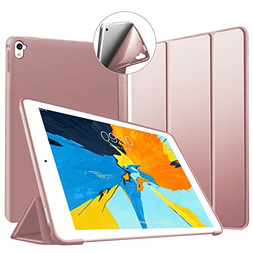 La cover frontale può sostenere iPad in due posizione eretta Tri-Fold, posizione verticale per visualizzare, posizione sdraiata tastiera per digitare.