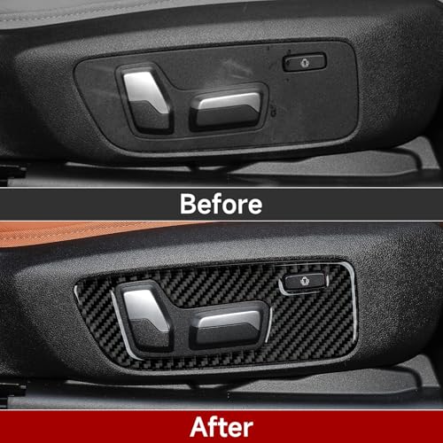 Image of 2PCS Seat Adjustment Knob Switch Buttons Cover Trim Carbon Fiber Decal Sticker fits for BMW X3 G01 X4 G02 X5 G05 X6 G06 2018-2024 Accessories (Style C)