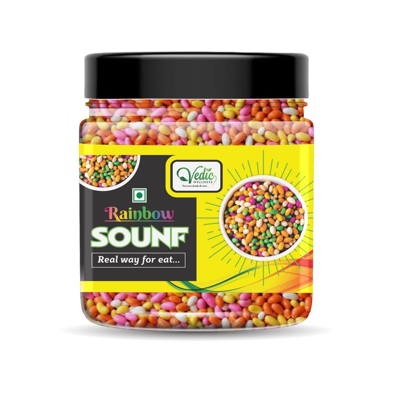 VEDIC WELLNESS Rainbow Saunf | Sweet Colorful Saunf | Mukhwas Mouth Freshener Jar Pack (800g) (B0CLZT94WP) Amazon Price History, Amazon Price Tracker