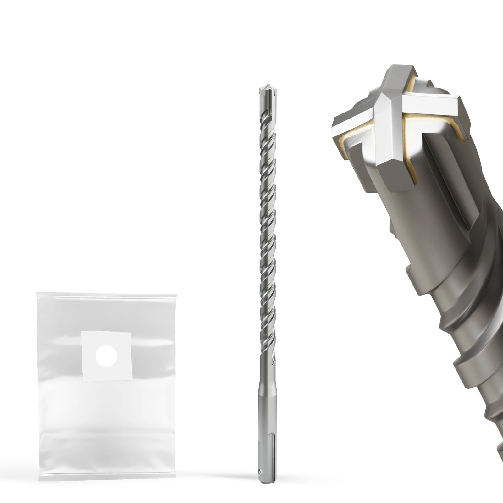 XZH SDS Plus Masonry Drill Bits 8mm x 160mm, Professional Tungsten Carbide Cross Tip, Long SDS Hammer Drill Bits for Wall, Stone, Concrete, Brick — image 1