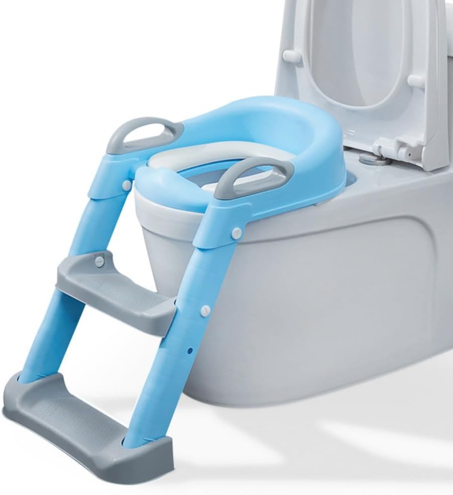 Ladfrol 補助便座 トイレトレーナー ステップ付き レトレーニング 折りたたみ 子供用 踏み台 トイレ アラウーノ対応 (グレ