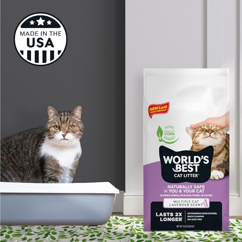 World'S Best Cat Litter 10195 Multiple Cat Lavender Scented 32-Pounds - Natural Ingredients, Quick Clumping, Flushable thumb #5