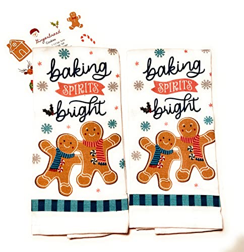 Holiday Style 3 Piece Christmas Kitchen Towel Set with Recipe (Baking Spirits Bright)