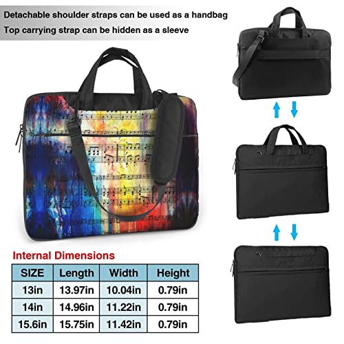 Bolso vintage con notas musicales para laptop 15.6 pulgadas miniatura 3