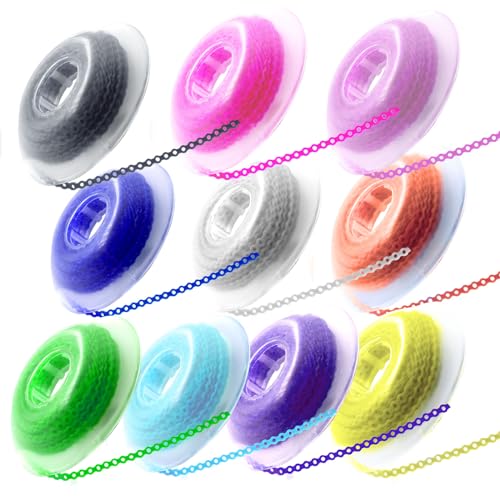 10 Rolls Orthodontic Braces Rubber Chains, Braces Power Chains consisted force in closed, short,...