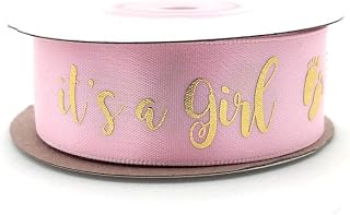 Pink and Gold Ribbon - It's a Girl for Baby Shower - Decoration for Your Baby Shower (Pink and Gold)