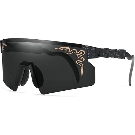 All Black Pit Vipers Inspired Venom Cycling Sports Sunglasses