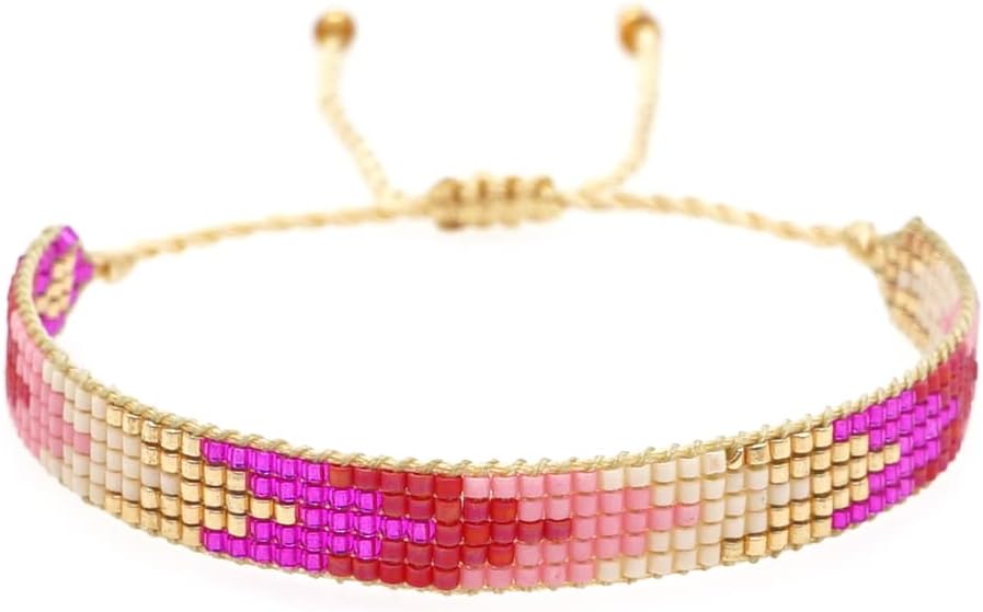 Handmade Boho Beaded Friendship Strand Wrap Bracelets for Women Charm Adjustable Couples String Rope Braided Bohemia Colorful Seed Beads Bracelet Fashion Jewelry Gift