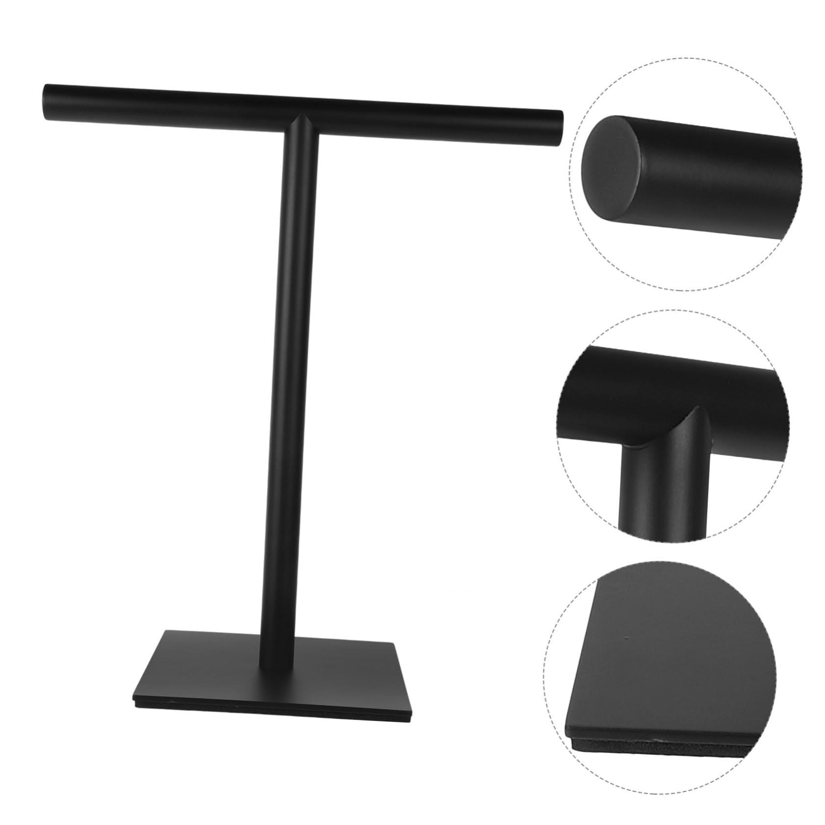 Supporto Asciugamani Verticale in Acciaio Inox Nero, Base Piatta