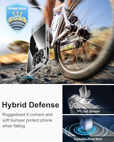 Image of HOOMIL Case for iPhone 16 Pro Max 6.9-Inch, Non-Yellowing, Drop Protection, Anti-Scratch Transparent Hard Back Phone Cover - Black
