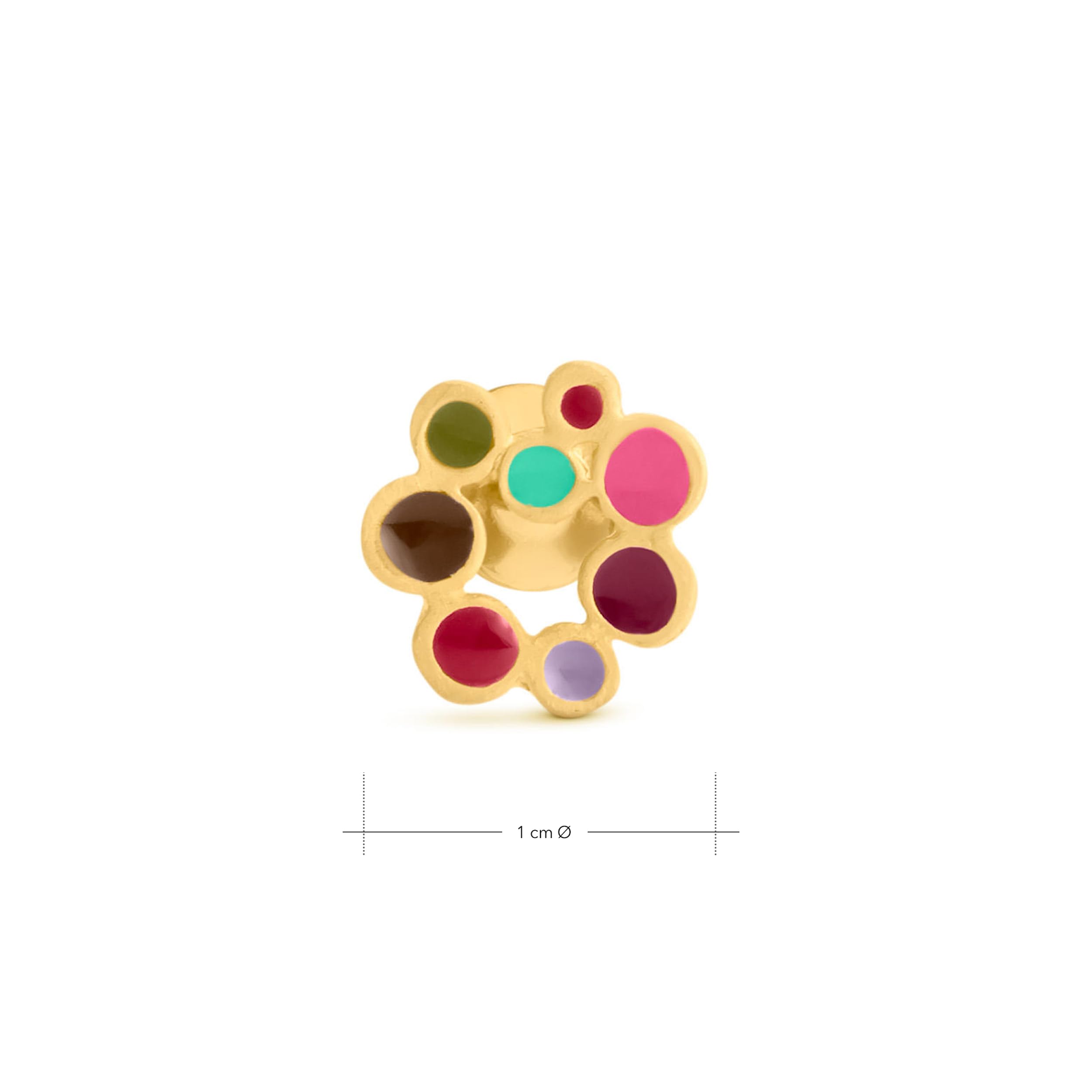ORECCHINI D'ORO CANDY COLOURS | Progettato da Joidart | Collezione Candy Colours | Metallo placcato oro 24K | piccoli orecchini a bottone