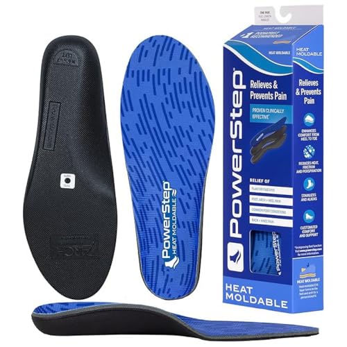 PowerStep Insoles, Heat Moldable Orthotic Insoles, Archmolds Shoe Inserts for Maximum Cushioning and Full Support, Exact Fit Instant Custom Orthotic for Women and Men (Men's 10-10.5, Women 11.5-12)