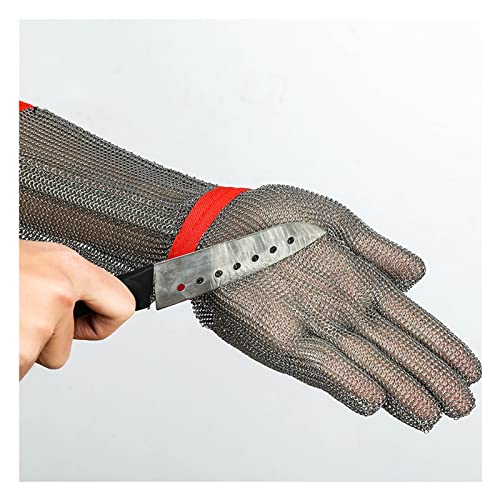 Preisvergleich Produktbild LCYDMJ Schnittfeste Handschuhe Contle Resistent Metallhandschuhe, Resistente Sicherheitsarbeitshandschuhe, for Küchenschlächter, for Linke Und Rechte Hand (Color : Lengthen 19cm, Size : 1pcs / XXS)