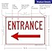 Left Arrow Entrance Sign, 10x14 Inches, Rust Free .040 Aluminum, Fade Resistant, Made in USA by Signs