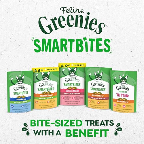 Greenies Feline Smartbites Skin & Fur Health Cat Treats, Salmon, 4.6 oz - image 8