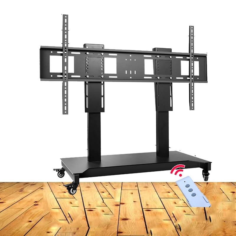 Soporte motorizado con ruedas para TV, altura ajustable