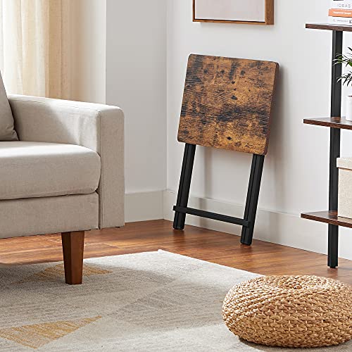 Vasagle Tv Tray Set Of 2, Folding Tables, Snack Table For Dinner, Laptop Tables, Foldable, Collapsible, And Space-Saving, Industrial, Rustic Brown And Black Ulet251B01 #TOP3