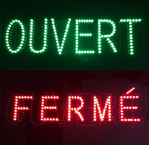 ADE LIGHT Enseigne lumineuse LED OUVERT/FERMÉ 60 x 30 cm Acier