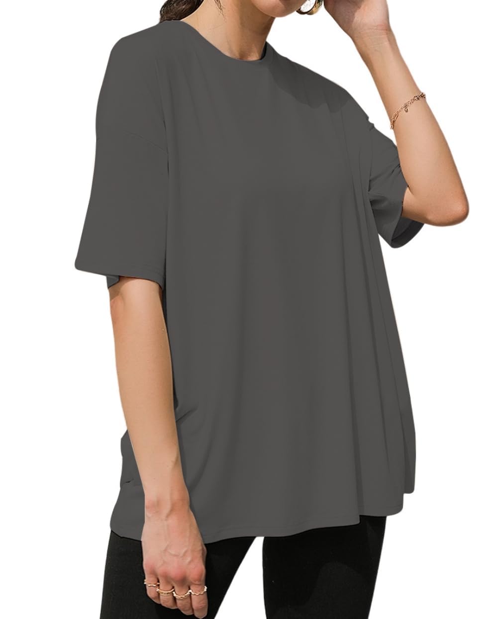 AirMood Maglietta oversize da donna a maniche corte estiva, vestibilità larga, oversize
