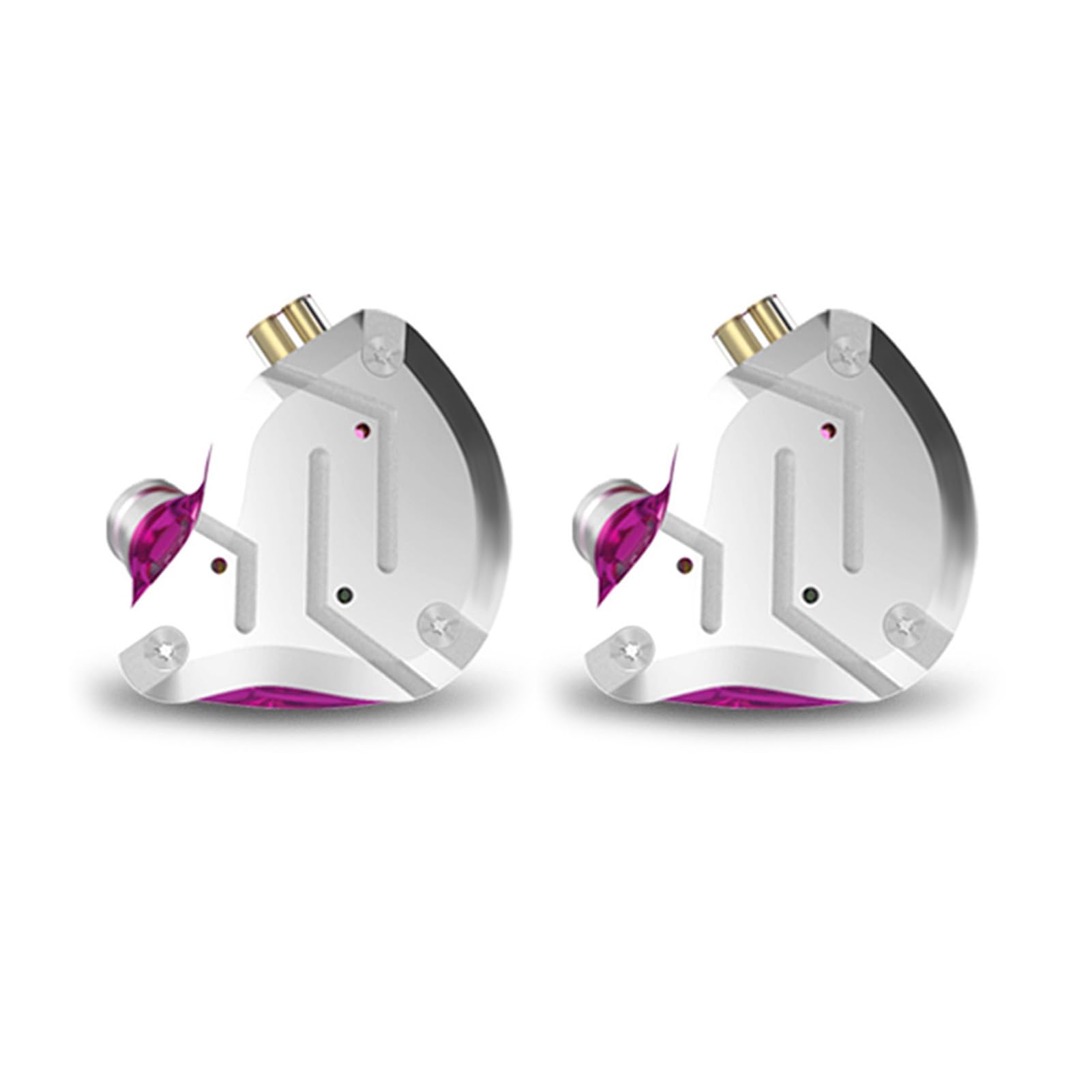 Słuchawki Douszne, Hybrydowy Przetwornik 1DD + 4BA z Nausznikami w 3 Rozmiarach, Pozłacane Gniazdo Jack 3,5 Mm, Odłączany Kabel z Mikrofonem, do Muzyki i Rozmów (PURPLE)