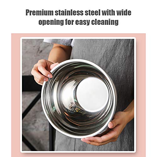 Kiaya Tigela de mistura Tigela de mistura compatible withsalada de aço inoxidável com fundo de silic