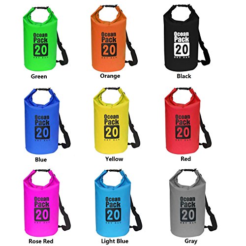 New Outdoor Sport Waterproof Dry Bag Swimming Rafting Kayaking Sailing Canoe 2L- 30L (Orange, 15L)