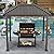 ABCCANOPY Grill Hardtop Gazebo 6x8 - Outdoor Metal Hard Top Gazebo, Permanent Galvanized Steel BBQ Gazebo Aluminum Framed Pavilion with Shelves for Patio Backyard Lawn Garden (Single Roof, Dark Brown)