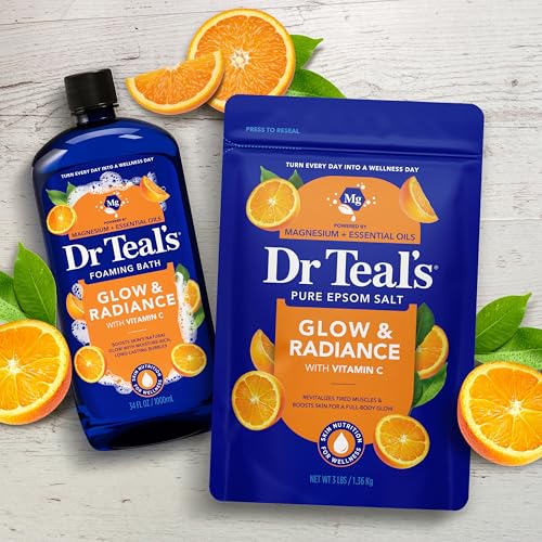 Dr Teal's Pure Epsom Magnesium Salt Soak, Glow & Radiance with Vitamin C & Citrus Essential Oils, 3 lbs - image 8