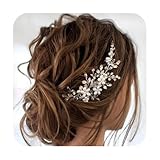 JAKAWIN Bride Wedding Hair Comb Pearl Flower Hair Piece Rhinestone Bridal Hair Accessories for Women HC034 (Silver)