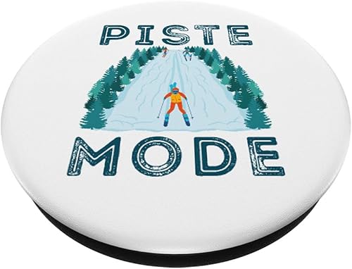 Miniatura 2 de Piste Mode Skiing Trail Downhill Snow Skier Ski Mountain PopSockets Swappable PopGrip