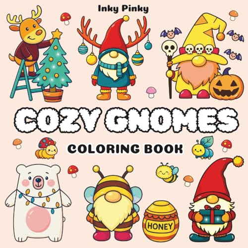 Cozy Gnomes Coloring Book: Whimsical, Cute & Easy Gnomes and Friends for Adults, Teens, and Kids | Great for Relaxation and All Seasons (Cute and Comfy Coloring) image 2