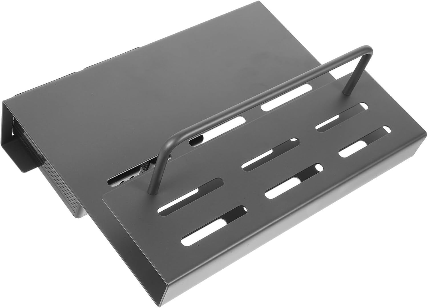 Wall Mounted Kitchen Knife Rack with Cutting Board Holder and Dual Chopstick Cups, Gunmetal Gray Multifunctional Utensil Storage Organizer for Home Cooking