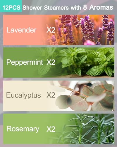 Shower Steamers Aromatherapy-12pcs Essential Oil Shower Bombs, Self Care Christmas Gifts Stocking Stuffers for Women, Relaxation Gifts for Women and Men (Blue) - Image 4