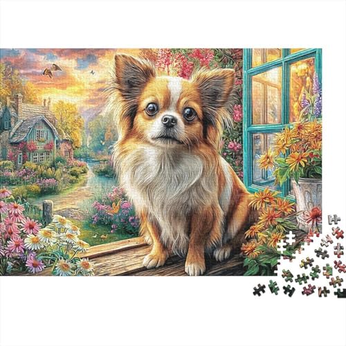 Rompecabezas de Chihuahua de 1000 piezas, arte y amor por las mascotas