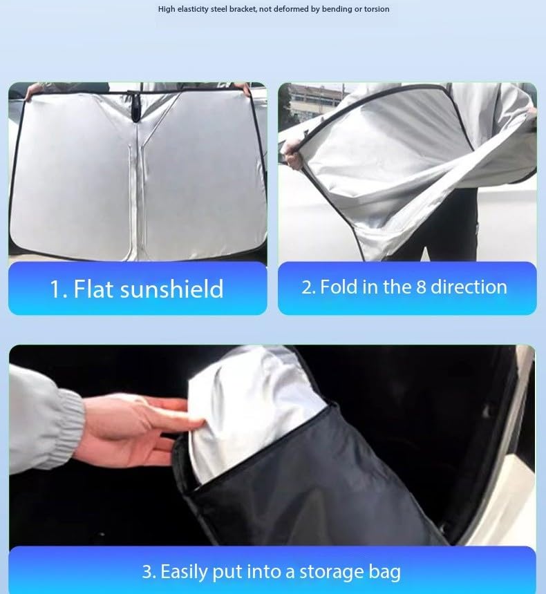 Auto Voorruit Zonnescherm voor V-W Multivan T7 2021-2022, Voorruit Zonneschermen Cover Uv Ray Zonneklep Gemakkelijk op te vouwen en op te bergen,B/Black