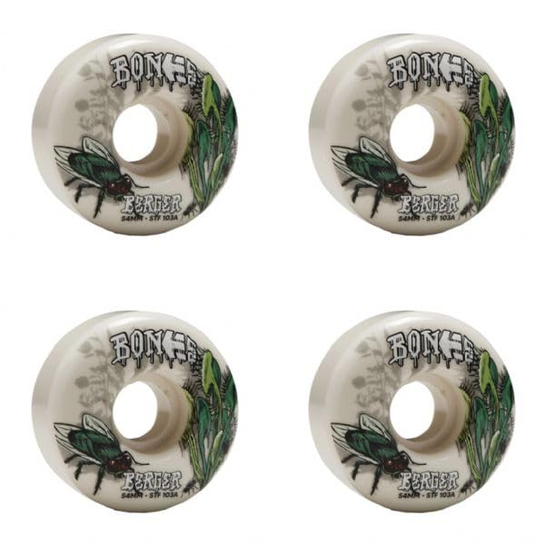 BonesWheels Matt Berger STF V3 Etnies Collab White Skateboard Wheels - 54mm 103a (Set of 4)