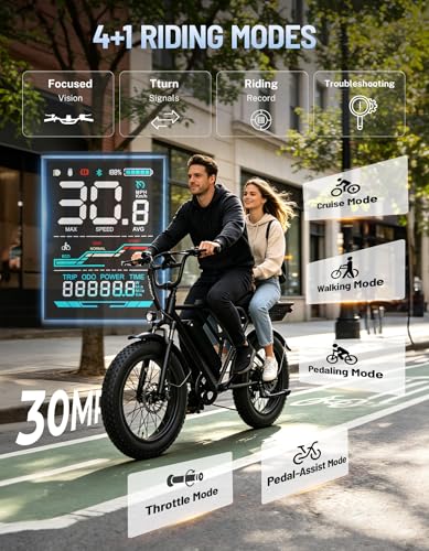 Image of Jasion RetroVolt Electric Bike, 70-Mile Range, 2000W Peak, Fat Tire