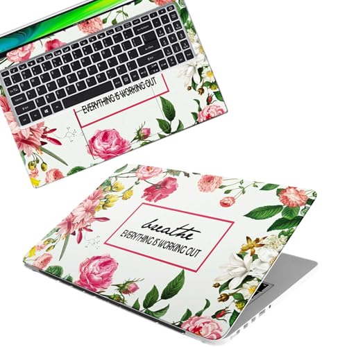 Image of Galaxsia Floral D20 Full Body Vinyl Laptop Skin /Sticker /Cover Upto 15.6 Inches Laptops Laminated-Removable-HD Quality Compatible for Hp-Dell-Sony-Lenovo-Asus etc.(15x10 Inches)