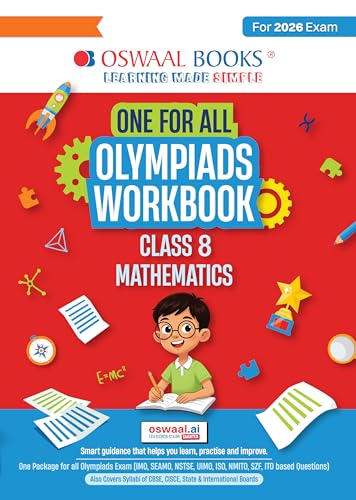 Oswaal One For All Olympiads Workbook Class 8 Maths | Questions for SOF IMO & Other Olympiad Exams 2026 | With Sample Practice Papers & Oswaal.AI