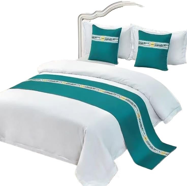 Home Hotel Bedroom Bedding Bedspread Colorful Leaves Bed Runner Flag Scarf/Bed Tail Towel(G,50x240cm)