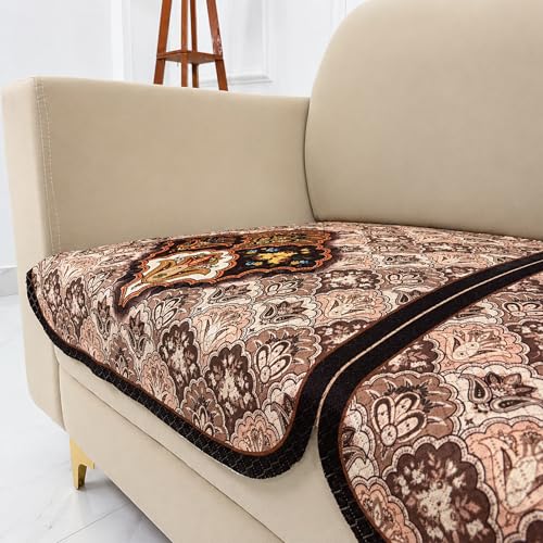 Image of Homerz Premium 'Maharaja Paradise Series' Sofa Cover | Net Fabric Sofa Cover | Washable, Anti-Dust Backed & Wrinkle Resistant Cover (Noor Mahal, 2 Seater, Only Seat Cover)