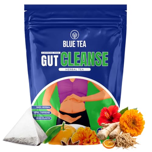 Image of BLUE TEA - Gut Cleanse - 30 Tea Bags - Plant Based | Eases Bloating - Supports Digestion - Remove Toxins - Antioxidant Rich | Caffeine Free - Herbal Tea | Ziplock Pack