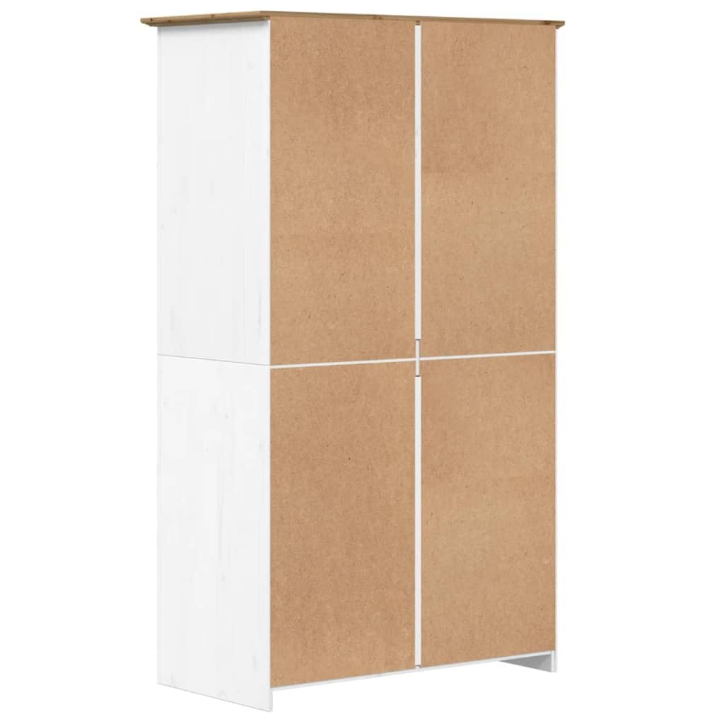 vidaXL Armario BODO Madera Maciza de Pino Blanco marrón 99x53,5x173 cm