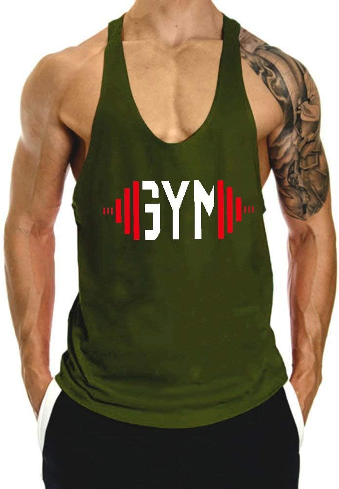THE BLAZZE 0004 Men's Gym Tank Gym Tank Stringer Tank Tops for Men Gym Vest for Men Vests for Men Sleeveless T-Shirt Bodybuilding Gym Tank Tops for Men