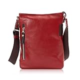 [ダブルス] DOUBLES ショルダーバッグ メンズ レディース 斜めがけ シンプル 本革 レザー 小さめ JPU-7460 レッド