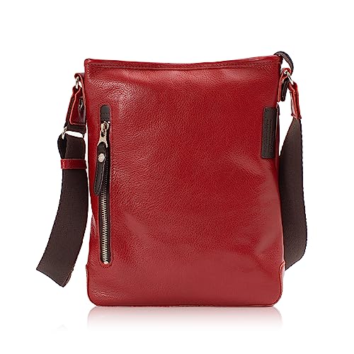 [ダブルス] DOUBLES ショルダーバッグ メンズ レディース 斜めがけ シンプル 本革 レザー 小さめ JPU-7460 レッド